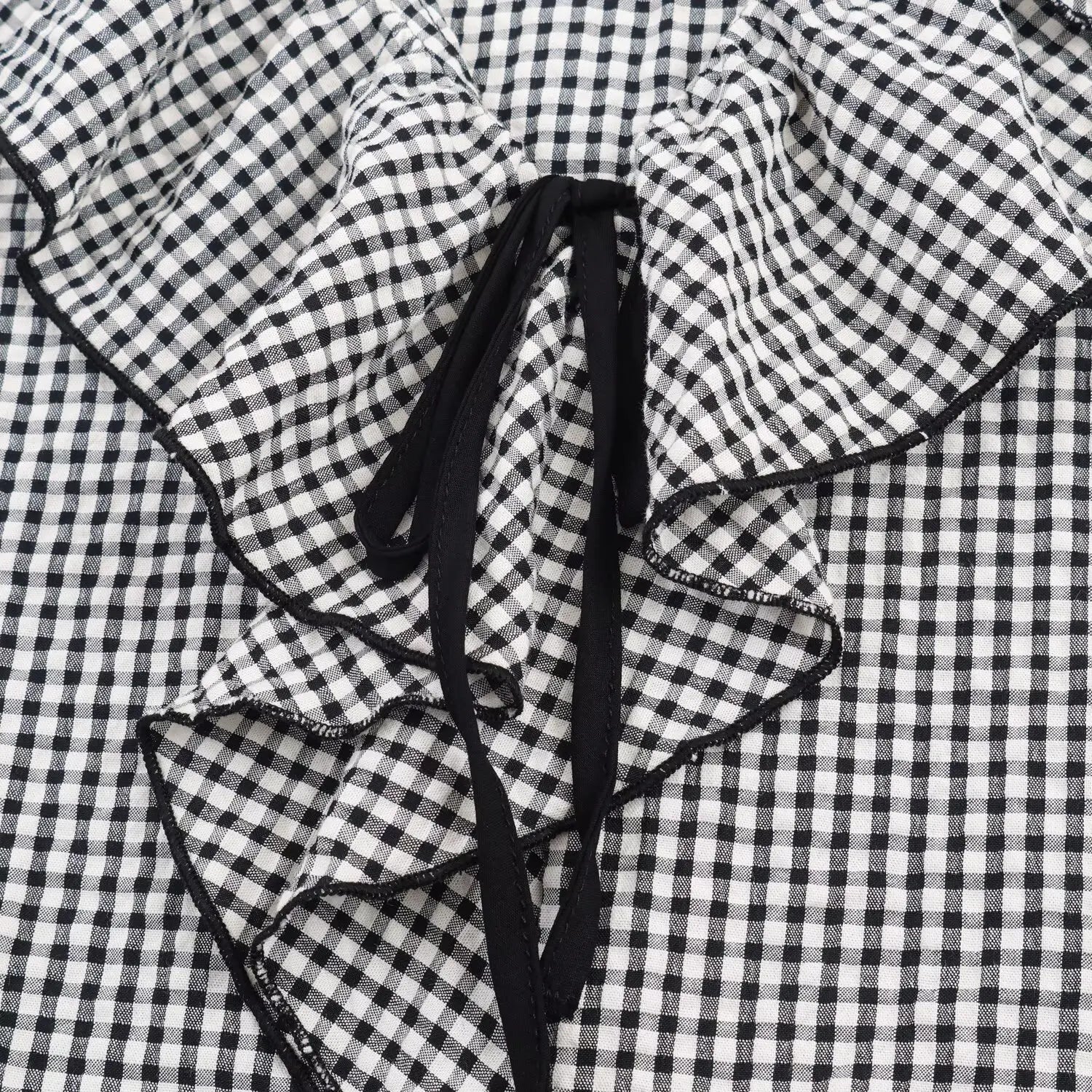 BSAY Bow Plaid Shirt Women – 2025 Fall French V-Neck Long Sleeve Ruffled Blouse 🍂👚🎀