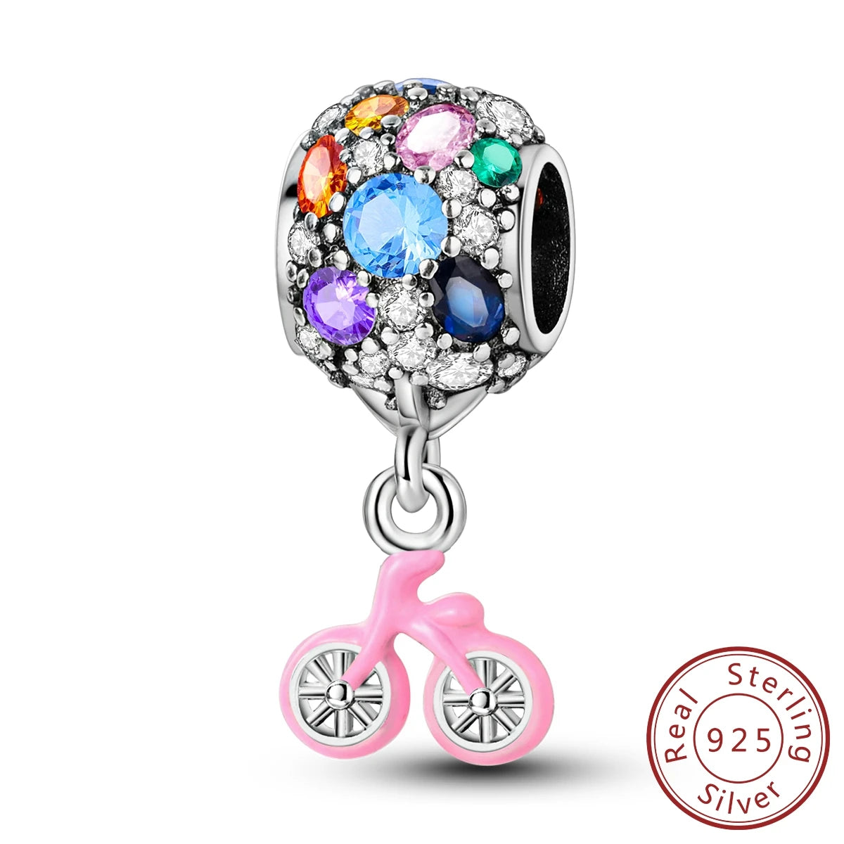 925 Sterling Silver Pink Zircon Heart Cross Charm | Fits Pandora Original Bracelet | Women’s Pendant DIY Jewelry Gift