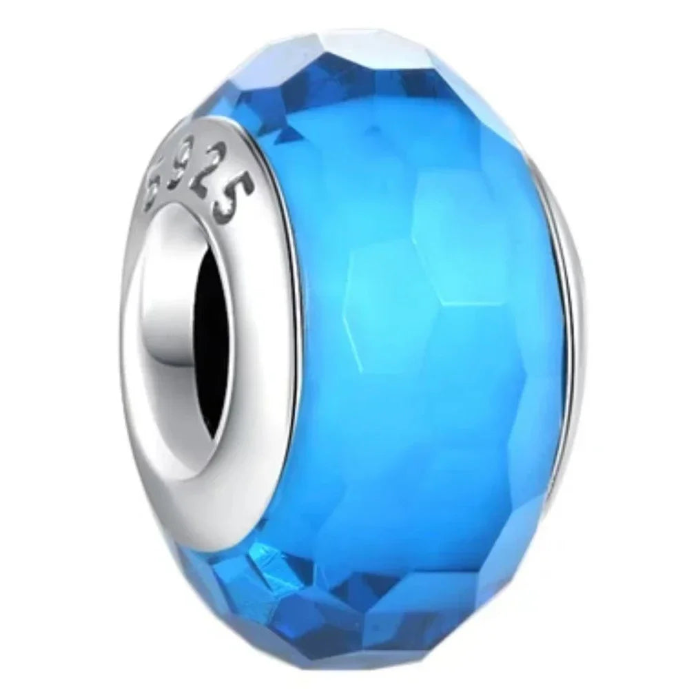 Original Murano Glass 925 Sterling Silver Butterfly Flower Leaf Rainbow Charm Bead | Cosmic DIY Bracelet Jewelry Gift for Women