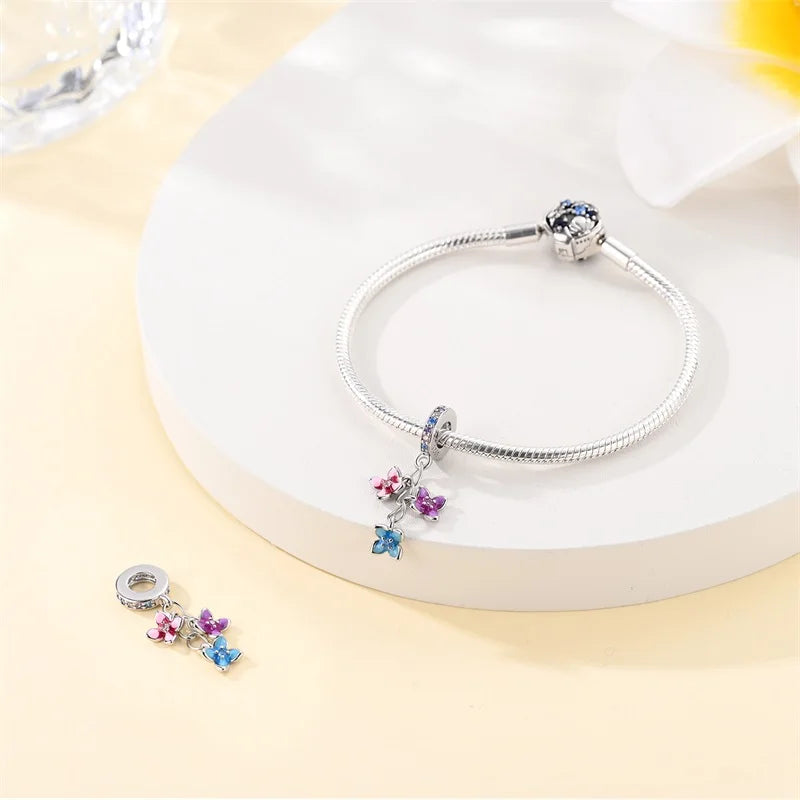 2025 925 Silver Daisy Tulip Pansy Flower Charms Bead | Fit 3mm Original Bracelets DIY Jewelry Gift