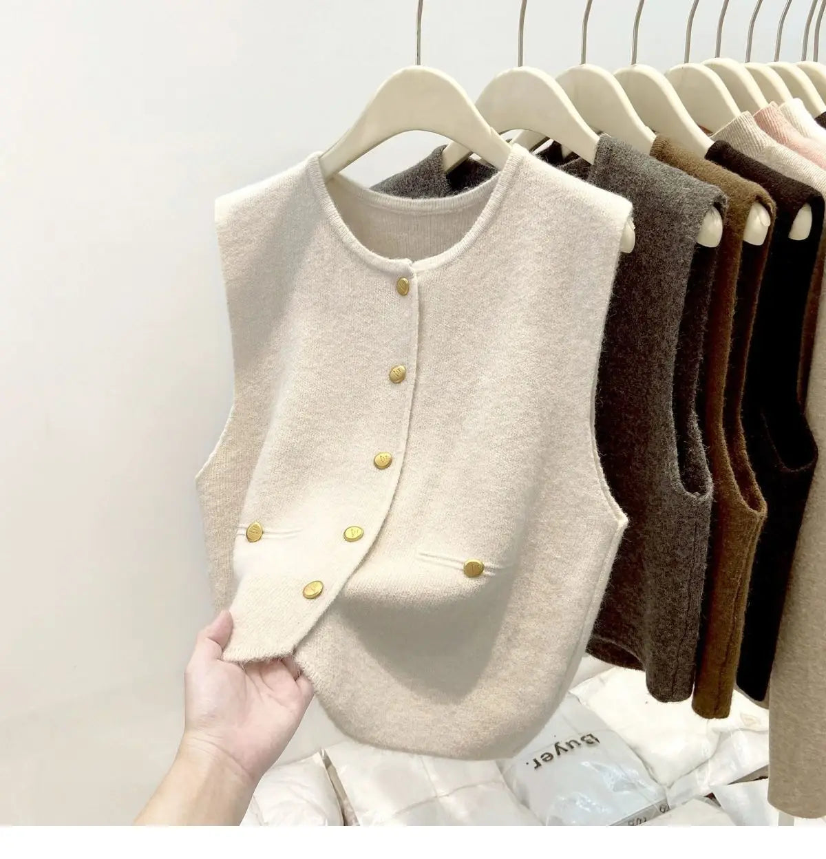 Women’s Knit Vest Cardigan Sweater | Sleeveless Button-Up Round Neck Casual Fashion Top