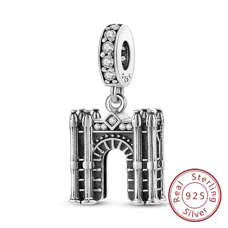 Original 925 Sterling Silver Paris Tower & Travel Charms – DIY Bracelet & Pendant Jewelry