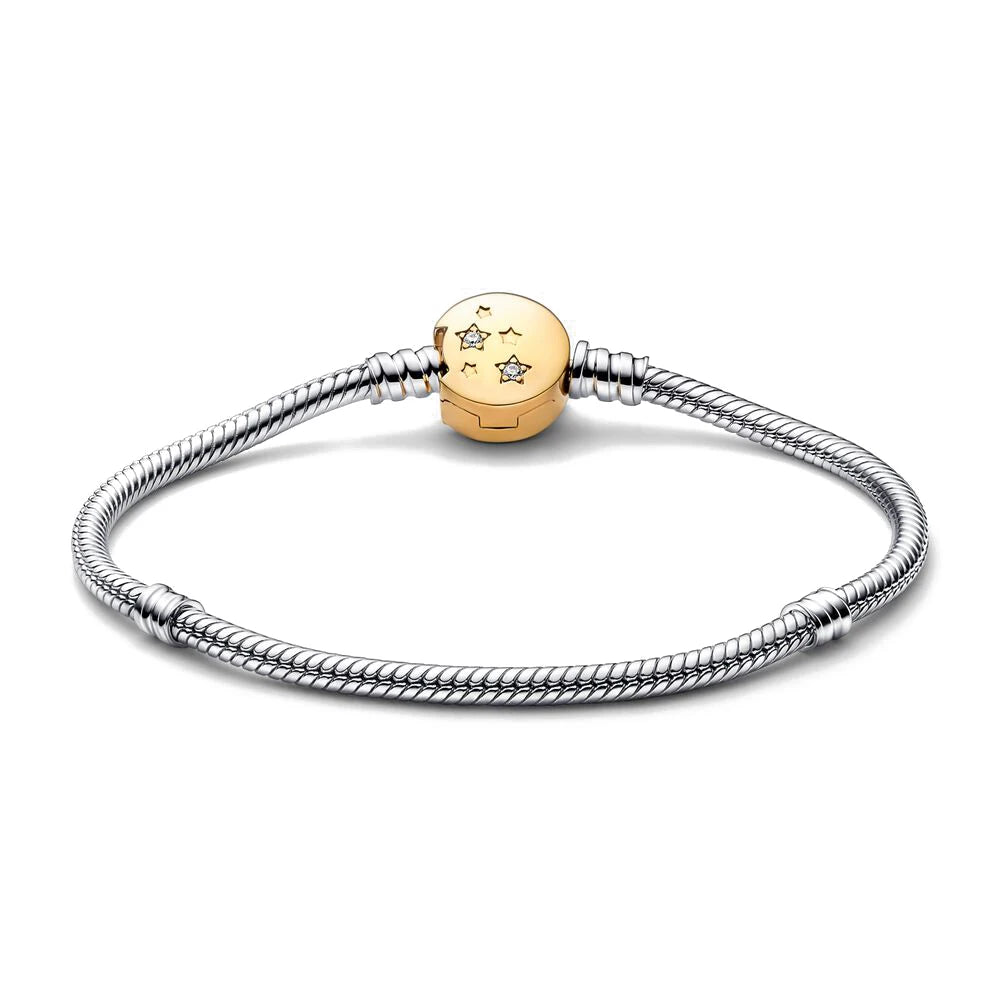 2025 High Quality Heart-shaped Stars Moon Crown Bracelet Charm | 925 Silver Pendant Bead for Women DIY Jewelry Gift