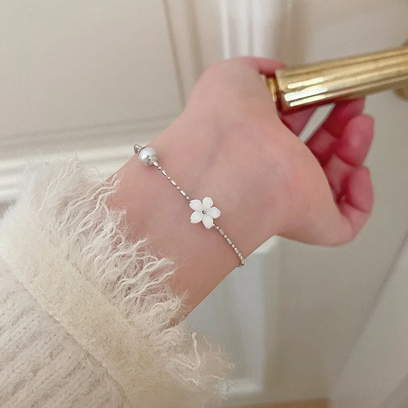 925 Sterling Silver Green Leaf Bracelet | Elegant Nature-Inspired Bangle for Women Girls Fashion Jewelry Gift