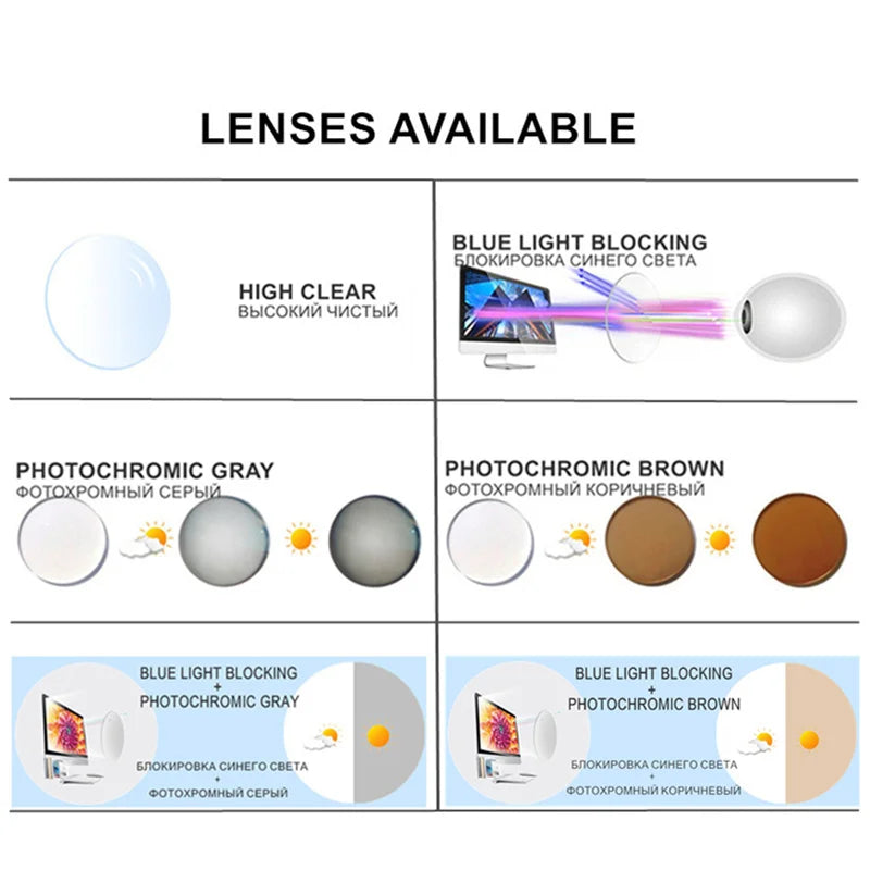 Titanium Alloy Rimless Glasses – Custom Prescription Eyewear for Men & Women | Anti Blue Ray & Photochromic Lenses