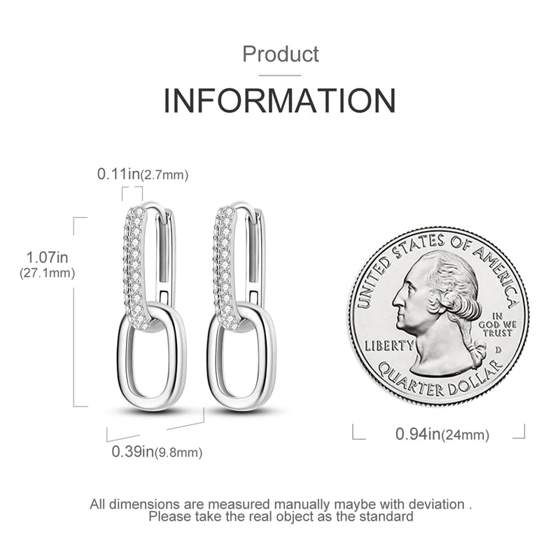 925 Sterling Silver Starlight Crystal Hoop Earrings – Circular Snake Bone Design Women’s Fashion Jewelry Gift