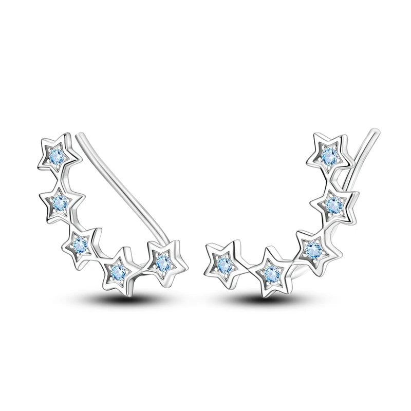 Luxury 925 Sterling Silver Ocean Mermaid Earrings | Pave CZ Fine Jewelry for Women