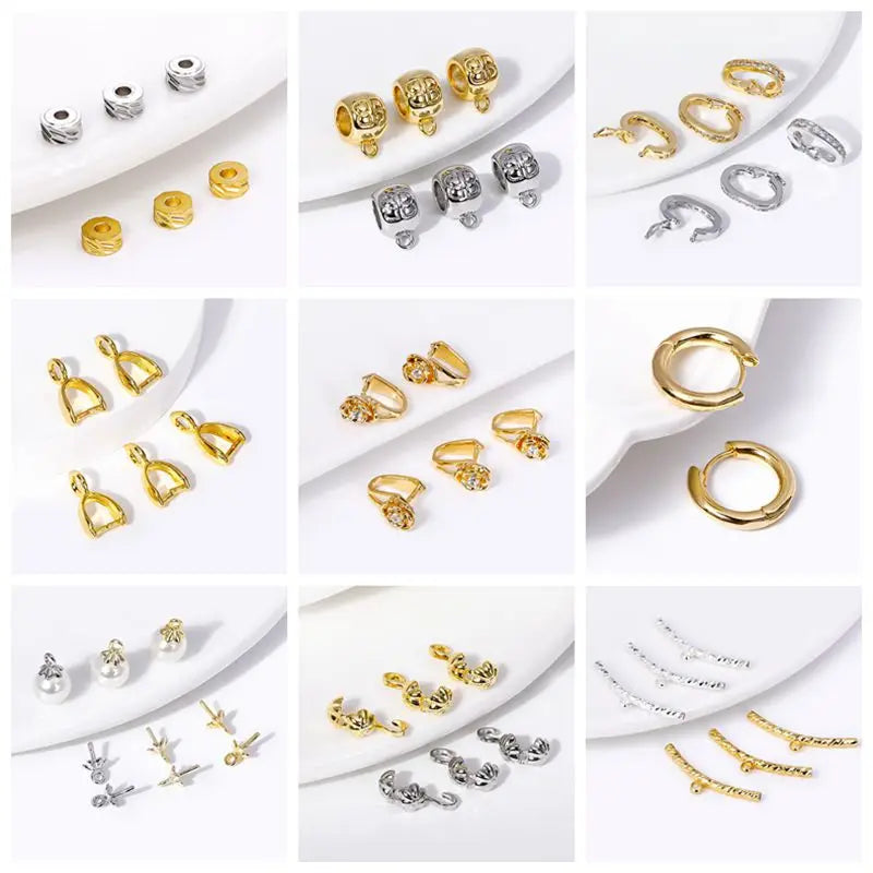 18K Gold Plated Zircon Round Spacer Beads | Brass Bracelet Beads for Jewelry Making | DIY Bead Separators Accessories