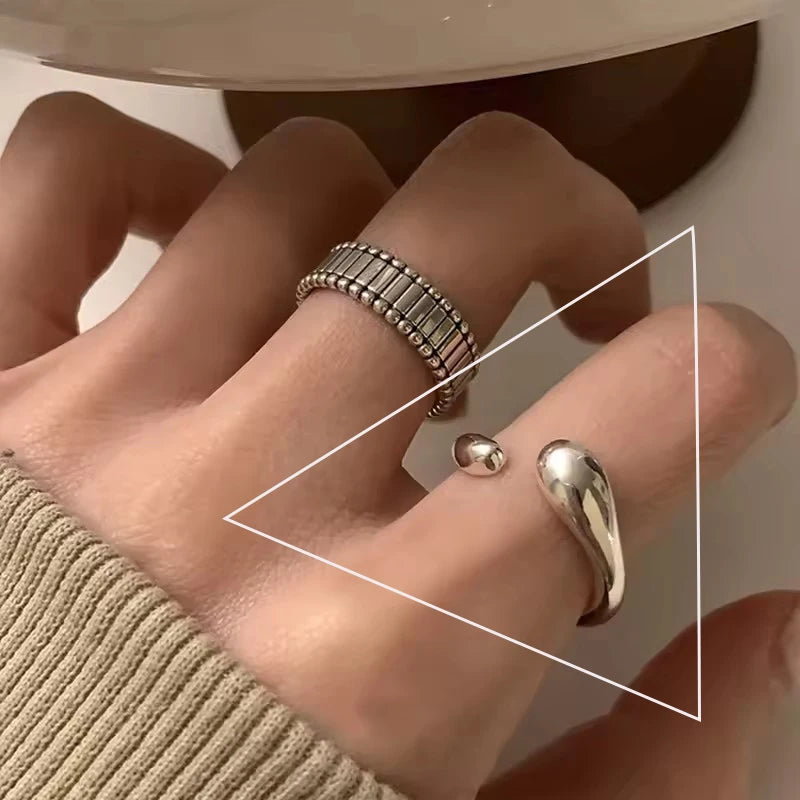 VENTFILLE 925 Sterling Silver Irregular Geometry Ring – Women’s Minimalist Jewelry Gift