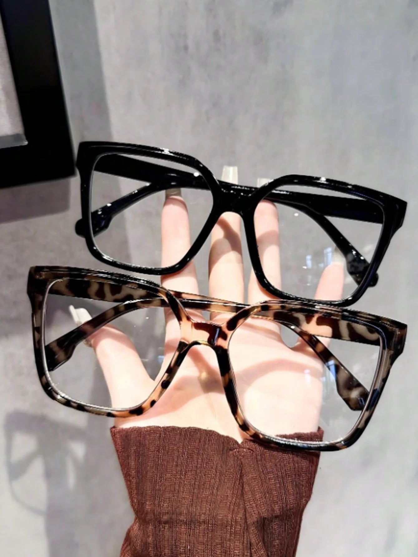 1Pc/2Pcs/3Pcs/4Pcs Elegant Geometric Glasses – Simple & Stylish Transparent Lenses | Daily Office & Reading Eyewear