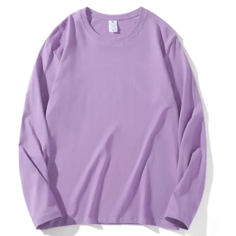Autumn Korean-Style Long Sleeve T-Shirt for Women | Versatile Streetwear Casual Solid Color Top