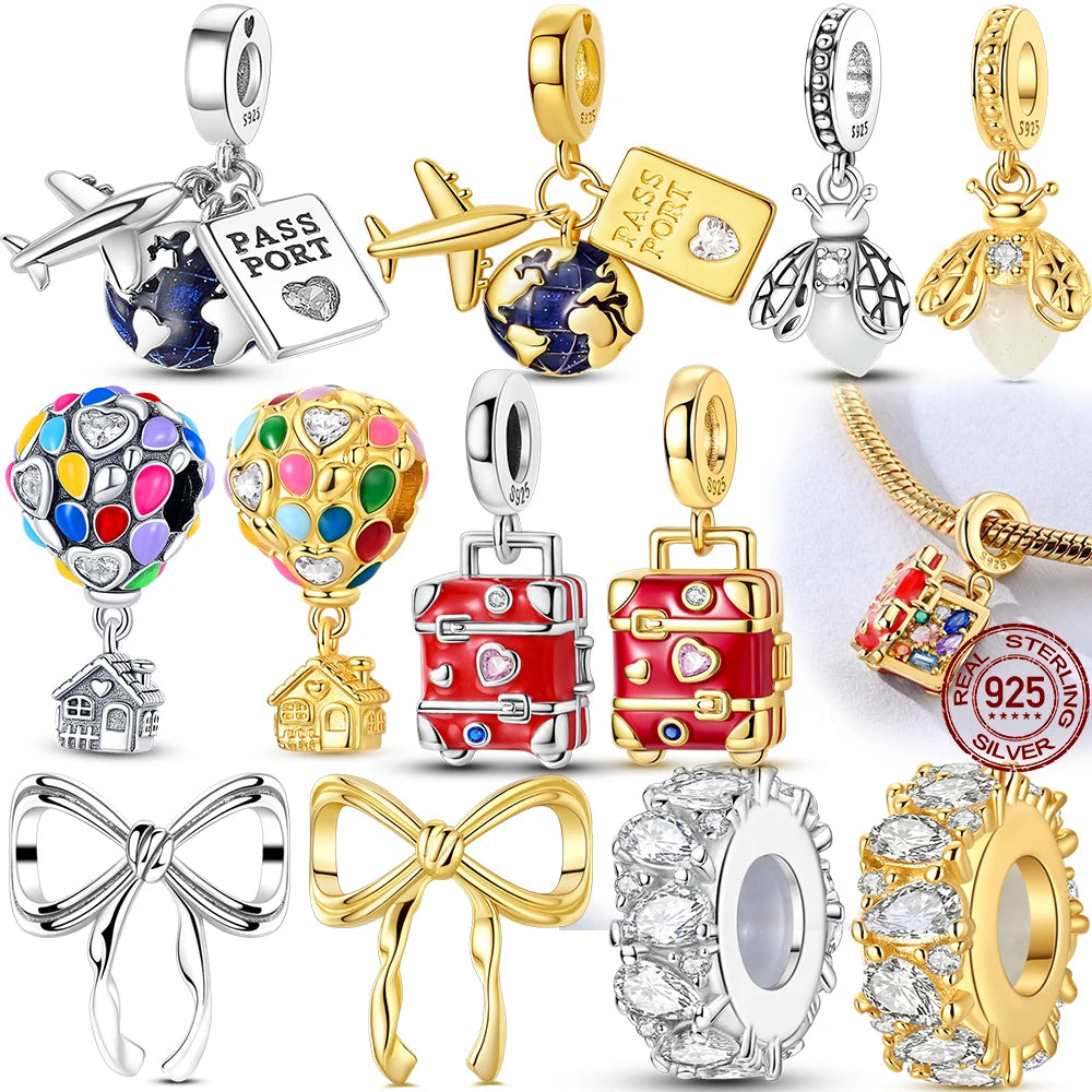 Original Gold & Silver 925 Sterling Silver Charms Beads | Fit Pendant & Bracelet DIY Jewelry Gift