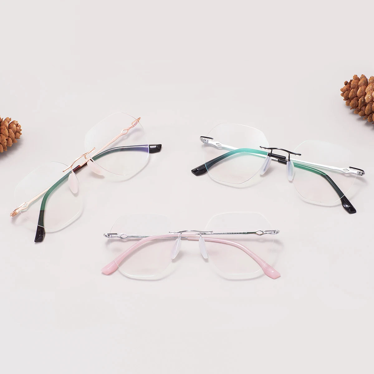 Hexagon Rimless Glasses Women & Men | Lightweight Geometric Optical Eyewear