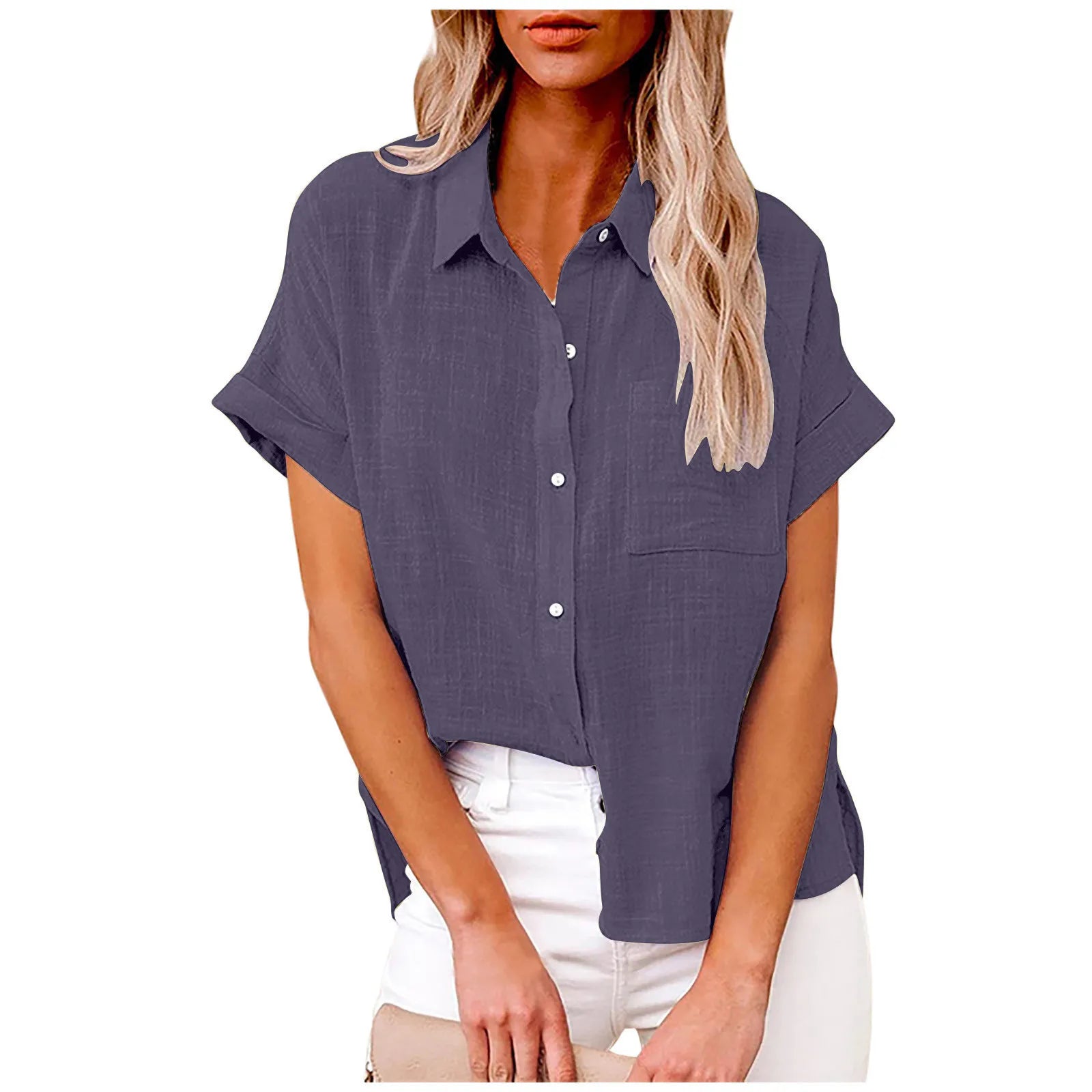 Women’s Cotton Linen T-Shirt | Summer Loose Fit Top | Casual Streetwear Blouse for Ladies