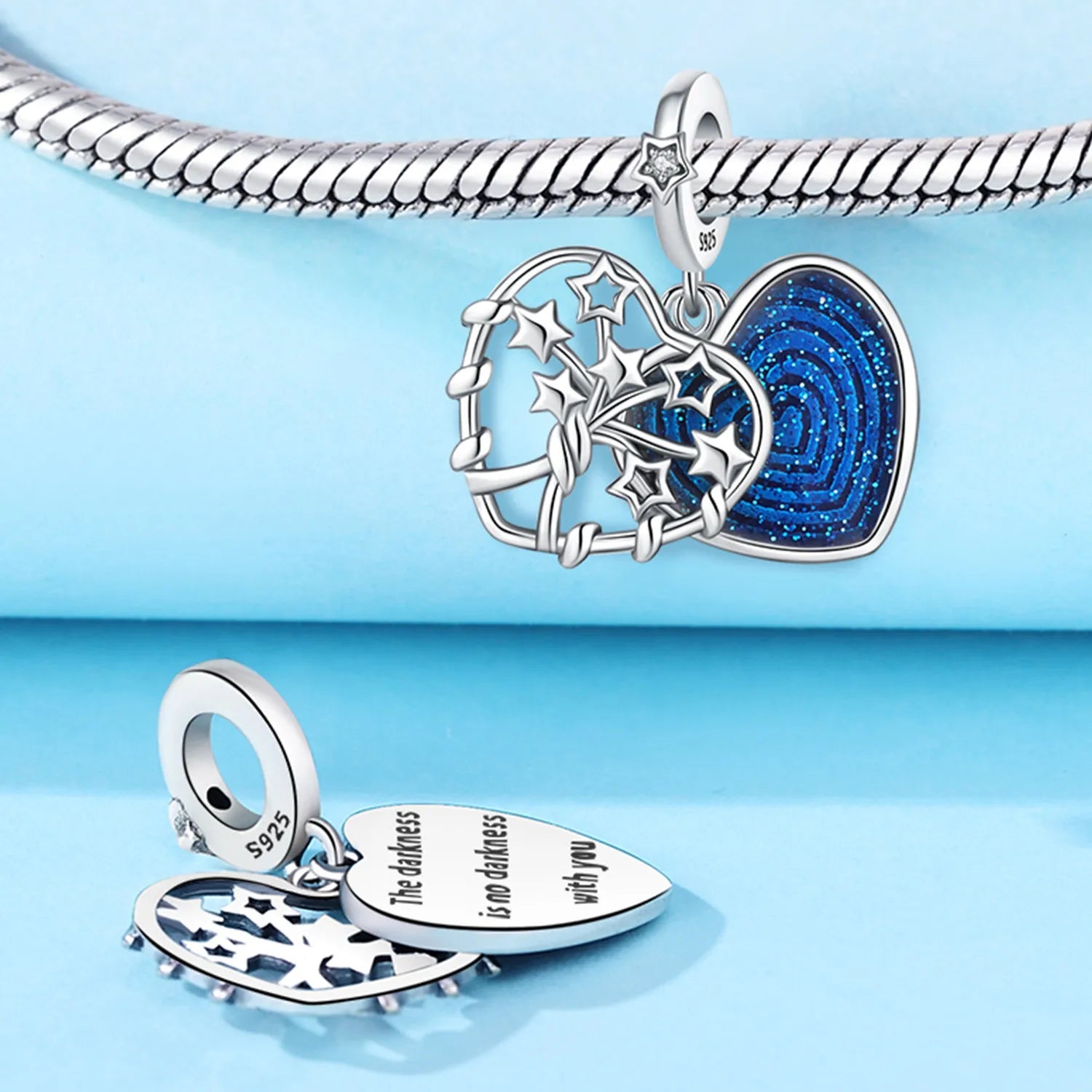 925 Sterling Silver Lovers Charms | Star Moon Sun & Magic Tarot Card Pendant for Bracelet Necklace DIY Jewelry Gift