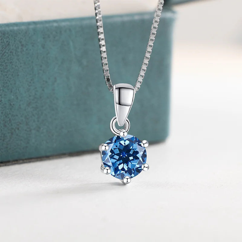 Butterflykiss 1CT Moissanite Pendant Necklace 925 Sterling Silver Bridal Jewelry