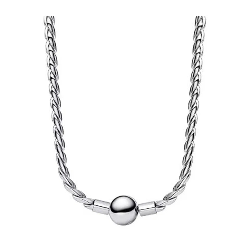 Popular 925 Sterling Silver Three-Color Heart & Ball Necklace | Women’s Exquisite Jewelry Gift