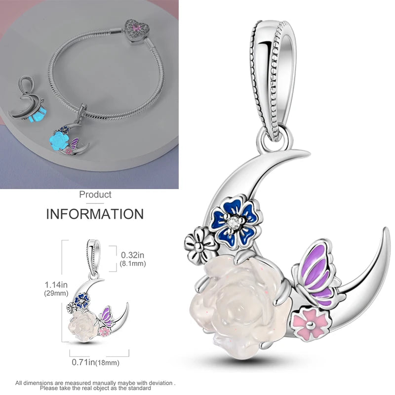 2025 Hot Elk, Dinosaur & Firefly Luminous Dangle Charm Beads | 925 Sterling Silver DIY Bracelet
