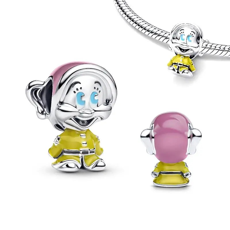 Hot Sale New Disney Cartoon Animal 925 Sterling Silver Lilo & Stitch Charm Bead Bracelet