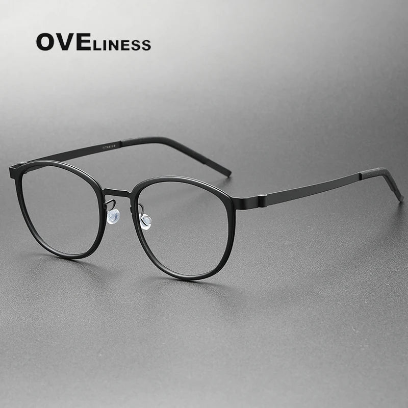 Ultralight Acetate Titanium Glasses 👓 Screwless Round Frame Eyewear