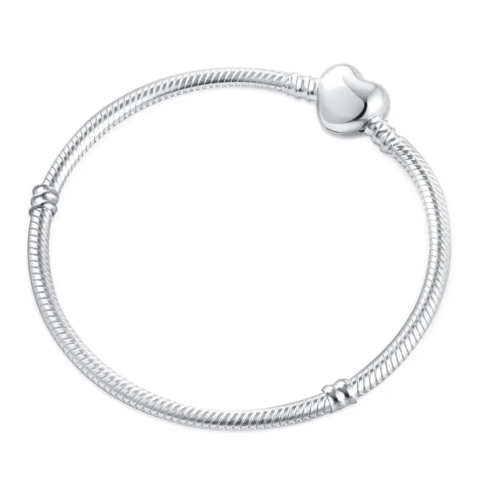 2025 High Quality Heart-shaped Stars Moon Crown Bracelet Charm | 925 Silver Pendant Bead for Women DIY Jewelry Gift