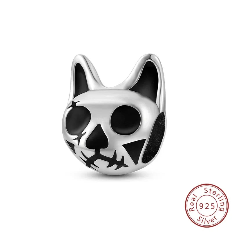 Halloween 925 Sterling Silver Luminous Pumpkin Witch Charm | Skeleton, Mummy & Candy Bead for DIY Bracelet Jewelry Gift