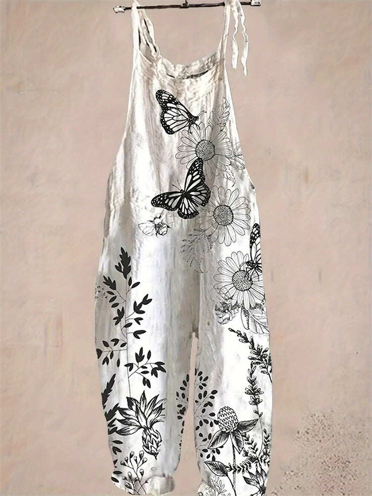 New Women's Strawberry Printed Jumpsuit – Cute Casual Summer Suspenders Set, Loose & Comfortable