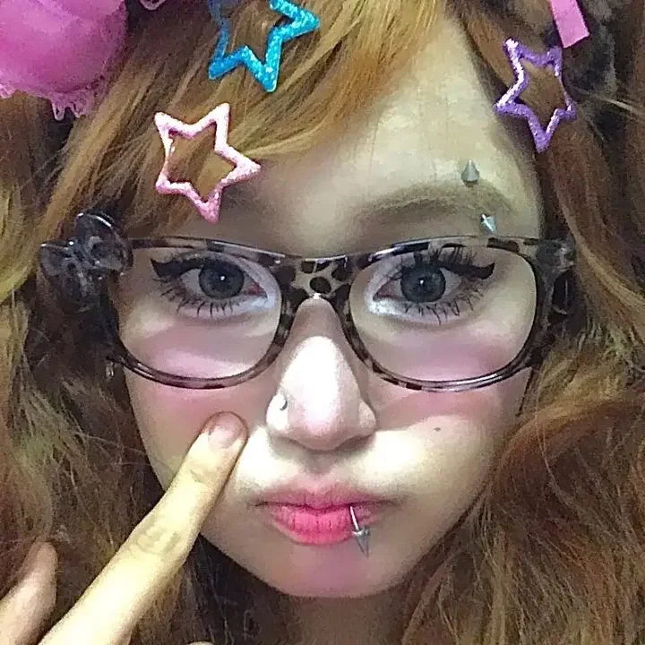 Y2K Leopard Print Eyeglass Frame – Anime Kawaii Retro Glasses | Cartoon Cute Decorative Eyewear Toys