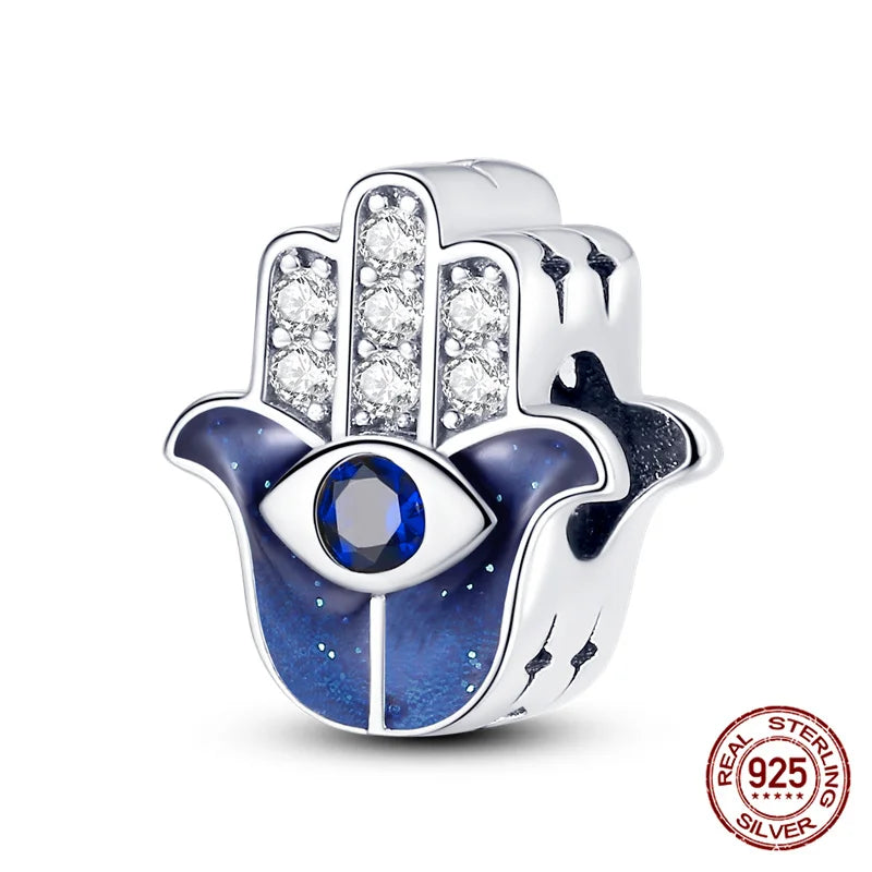 925 Sterling Silver Blue Zircon Evil Eye Charm | Original Devil Eye Series Bead Fits Pandora Bracelet – Women’s DIY Jewelry Gift