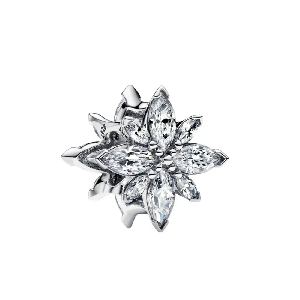 2025 New S925 Silver Spring Ball Bear Cross Pendant – DIY Bracelet Charm for Women