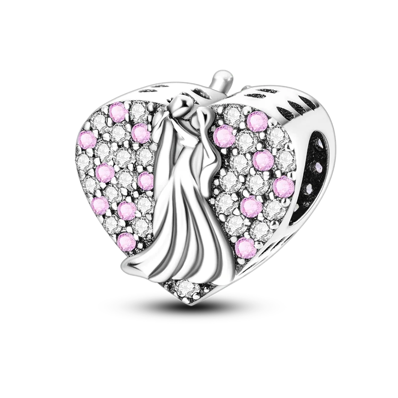 925 Sterling Silver Number & Puppy Family Beads Pendant | Fit 4mm Hole Bracelets