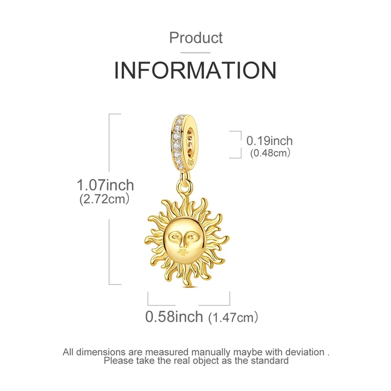 925 Sterling Silver Gold Charms Beads | Leopard, Butterfly, Firefly & Bee Dangle Fit Original Bracelet Women DIY Jewelry Gift