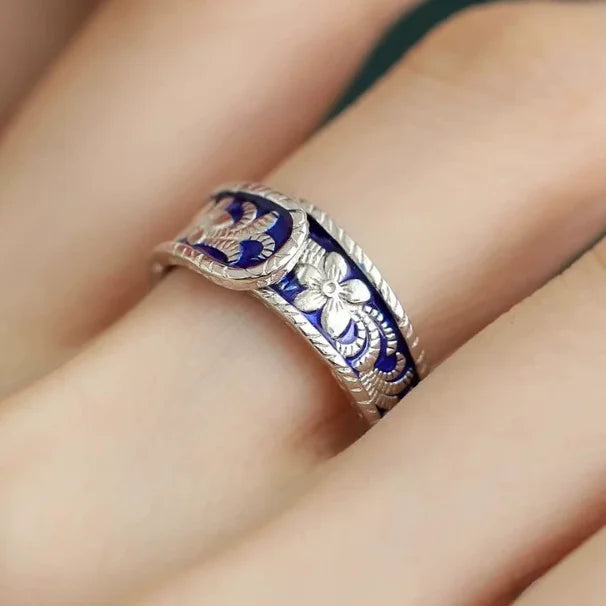 Sam Panda 925 Sterling Silver Adjustable Chain Ring | Vintage Open Finger Ring for Women & Men | Fine Jewelry Gift