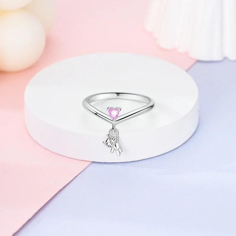 925 Sterling Silver Eternal Love Dewdrop Firefly Glow-in-the-Dark Ring for Women | Fashion Engagement & Wedding Jewelry