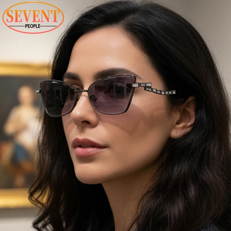Small Frame Sexy Cat Eye Sunglasses for Women 2025 – Luxury Brand Metal Rhinestone Sun Glasses | UV400 Outdoor Shades