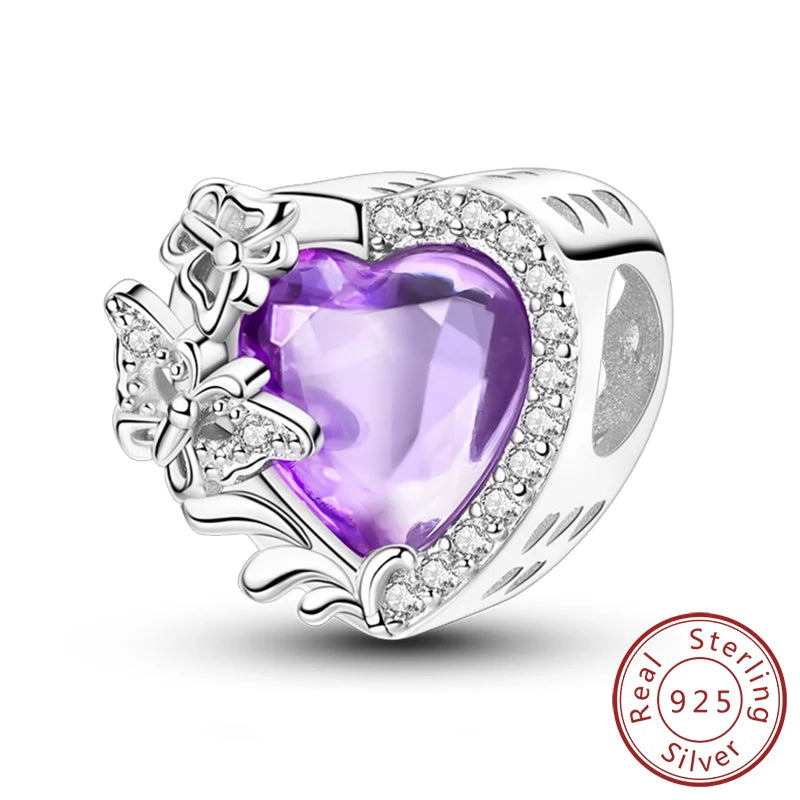 New 925 Sterling Silver Family Sister Love Heart Charm Bead | Original Bracelet DIY Jewelry Gift for Women