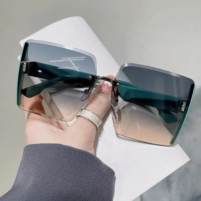 Vintage Square Sunglasses for Women – Classic Retro Gradient Mirror Rimless Sun Glasses | Female Fashion Oculos De Sol