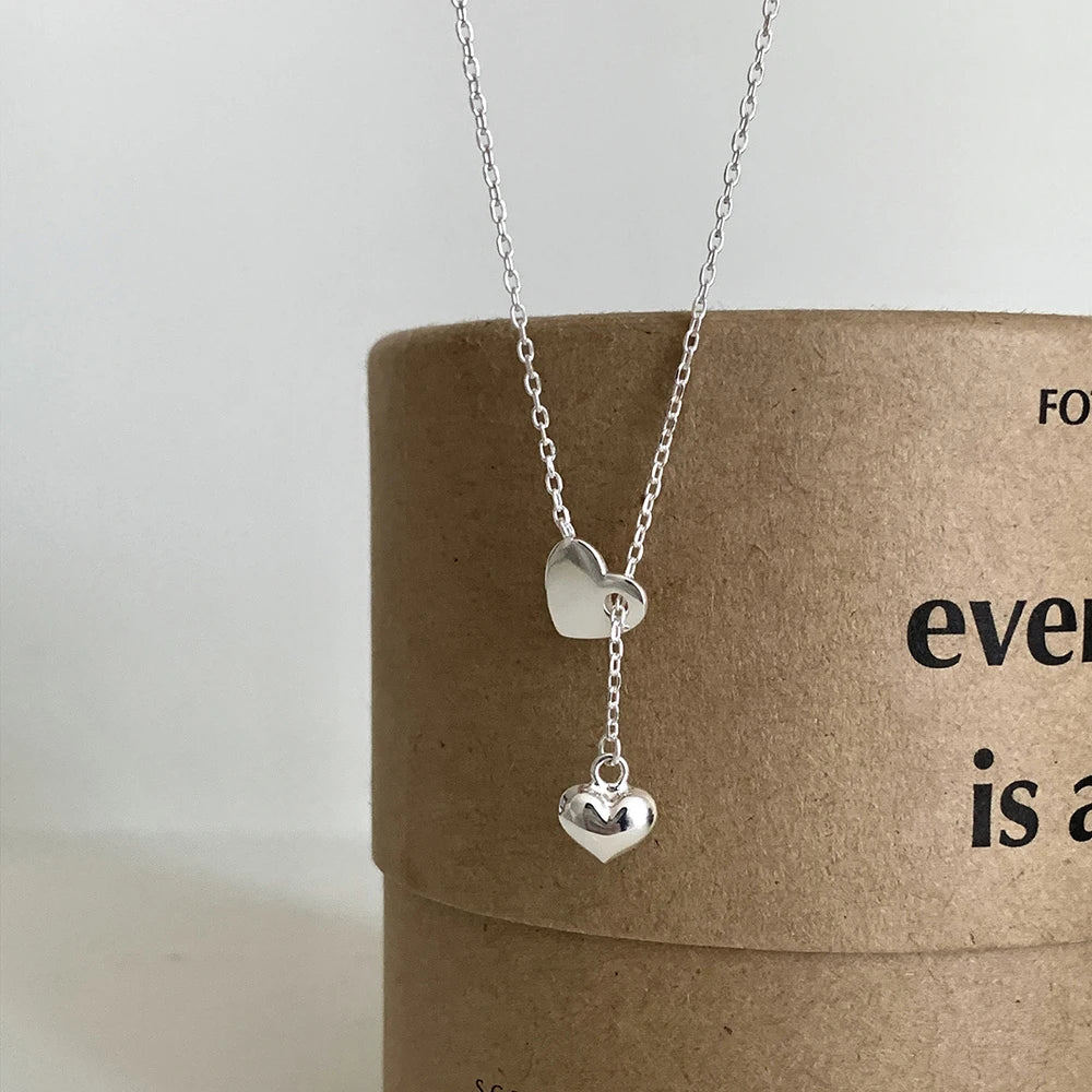925 Sterling Silver Heart Pendant Necklace | Adjustable Love Choker for Women & Girls, Elegant Jewelry Gift