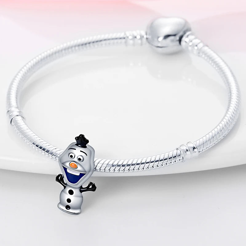 925 Sterling Silver Disney Princess Series Charms | Fit Original 3mm Bracelet Necklace Women DIY Jewelry Gifts