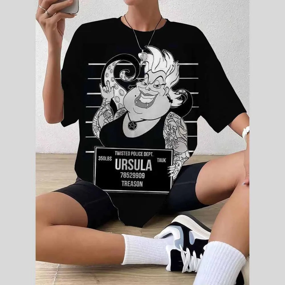 Women’s 2025 Trend Top – 3D Disney Princess Print T-Shirt / Blouse Fashionable Summer 👗✨