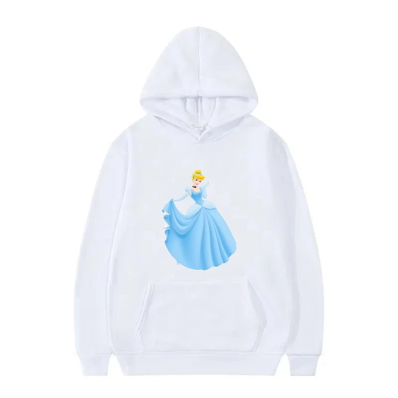 Disney Princess Graphic Hoodie | Y2K Sweet Style Long Sleeve Sweatshirt with Pockets for Women