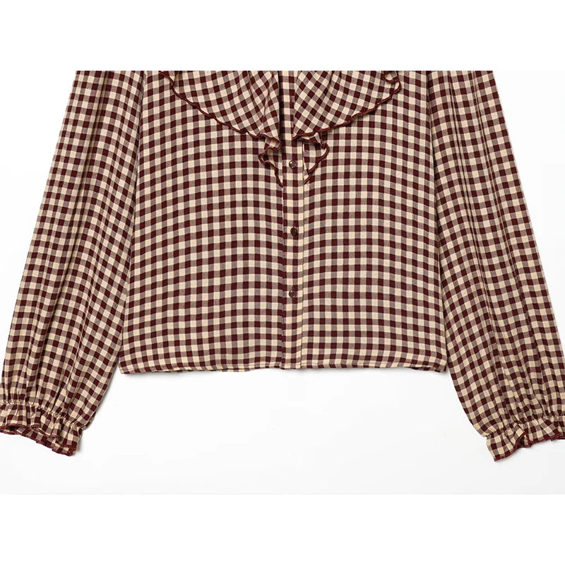 Tidalyf 2026 Women’s Retro Laminated Plaid Shirt – Youth Chic Street Casual Holiday Top 👚✨
