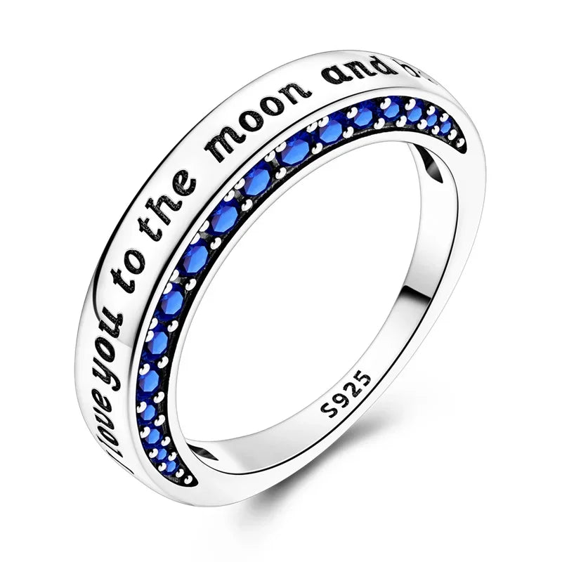 925 Sterling Silver Double Heart, Bow & Starfish Crown Rings | Women’s Moon Ring Fine Jewelry Wedding & Valentine Gift