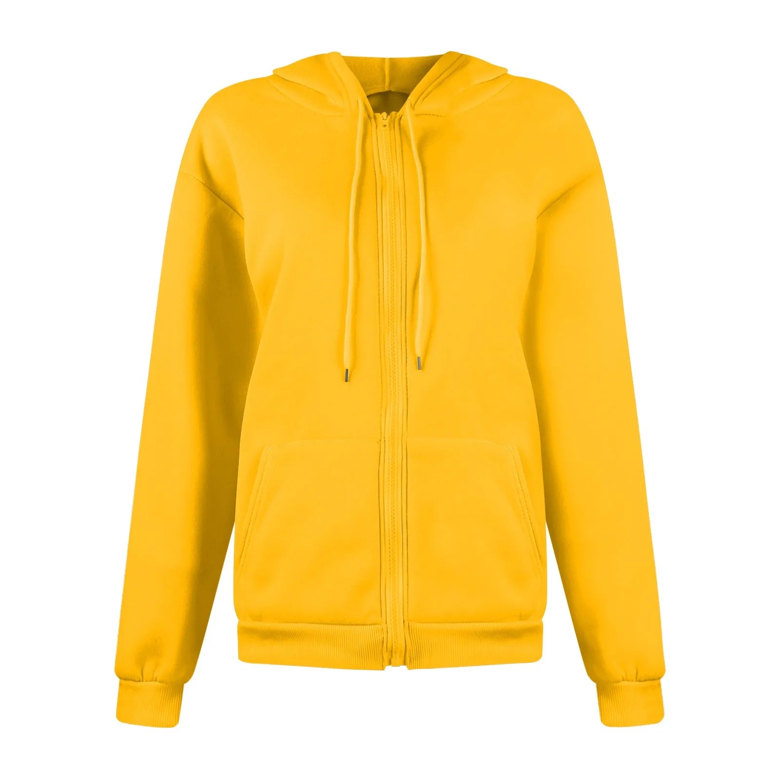 Autumn & Spring Women’s Zip Up Hoodie | Korean Style Casual Drawstring Sweatshirt Cardigan