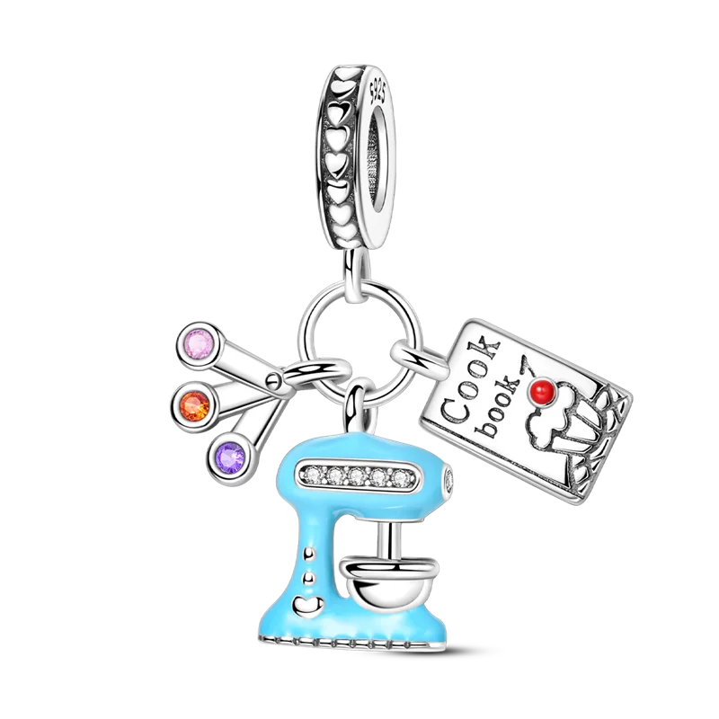 925 Sterling Silver Colorful CZ Zircon Dangle Charm | 2025 New Fashion Bead | Fits Pandora Bracelet | DIY Jewelry Gift