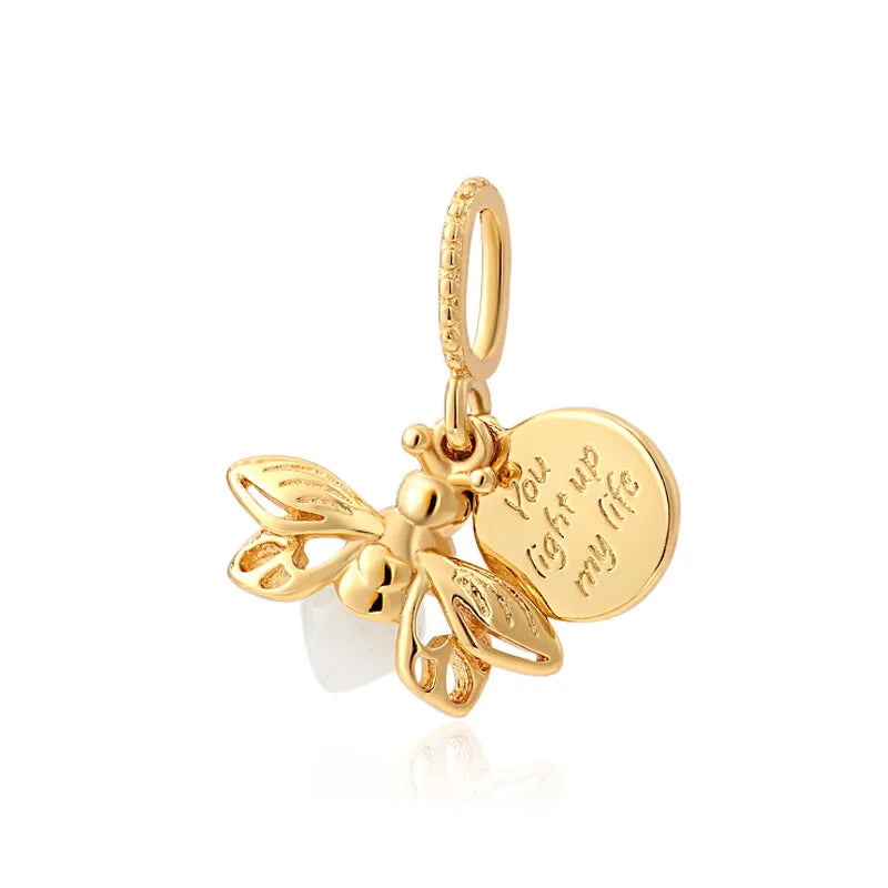 925 Sterling Silver Firefly Light Bulb Pendant | Fits Original Bracelet & Necklace | DIY Jewelry Charm for Women