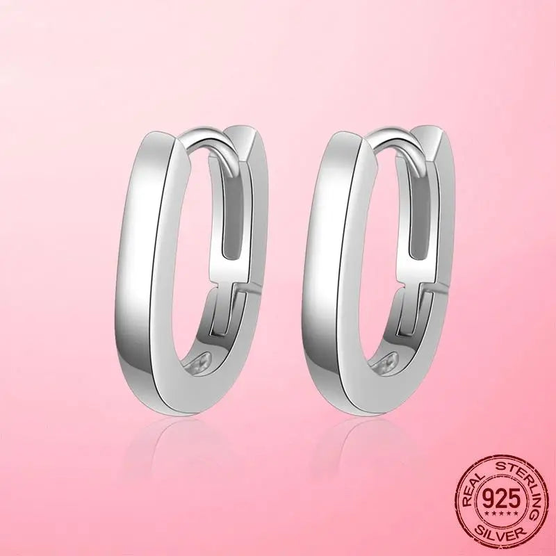 925 Sterling Silver Clear CZ Heart Geometric Hoop Earrings – Women’s Wedding & Engagement Fine Jewelry Gift