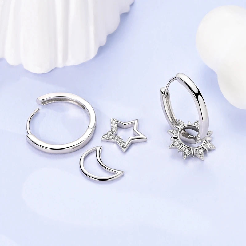 2025 925 Sterling Silver Hoop Earrings for Women | Drop Stud Fine Jewelry Engagement & Anniversary Gift