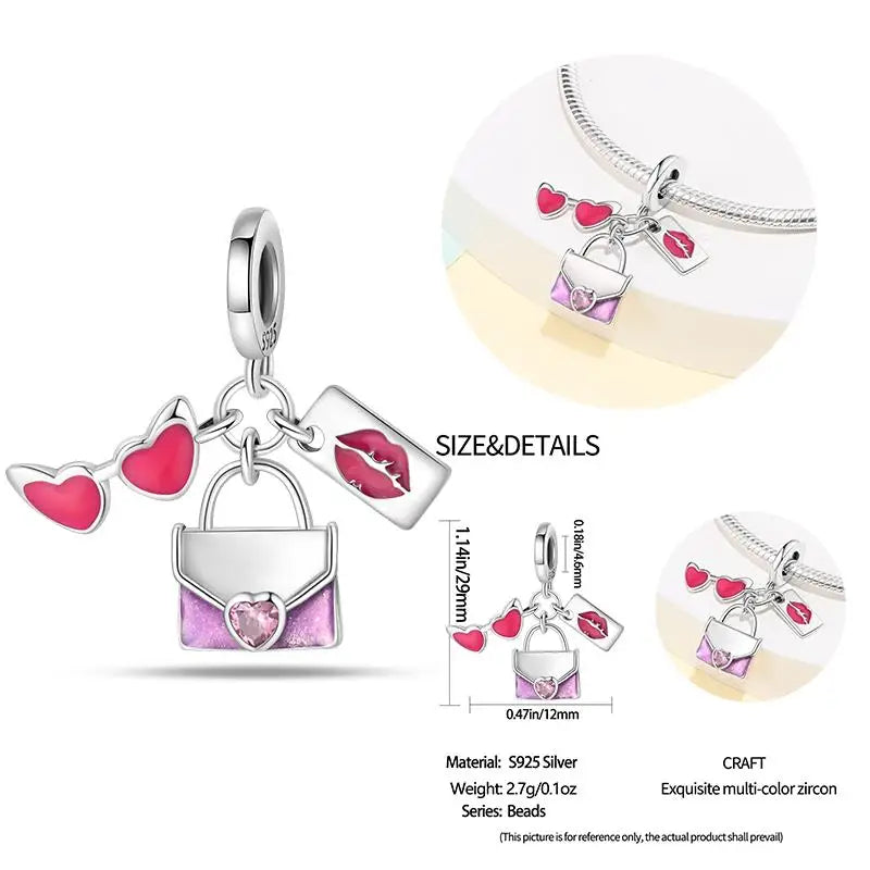 925 Sterling Silver Flying Bird & Butterfly Safety Chain Charm Beads for Original 3mm Bracelet – DIY Jewelry Gift