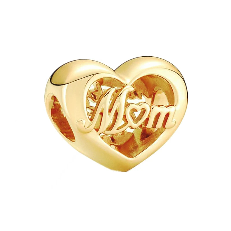 Hot Sale Gold Plated Heart & Chinese Dragon Charm Beads | Fashion Jewelry for Original Silver Bracelets